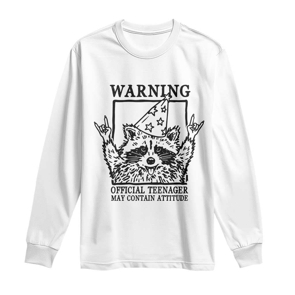Vintage Raccoon 13th Birthday Long Sleeve Shirt 13 Year Old Official Teenager Gifts