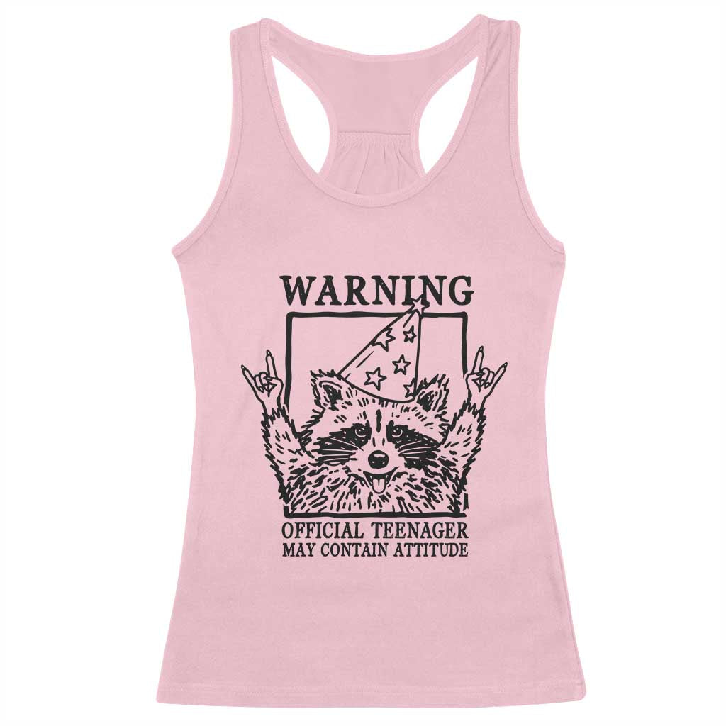 Vintage Raccoon 13th Birthday Racerback Tank Top 13 Year Old Official Teenager Gifts