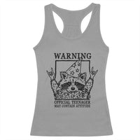 Vintage Raccoon 13th Birthday Racerback Tank Top 13 Year Old Official Teenager Gifts