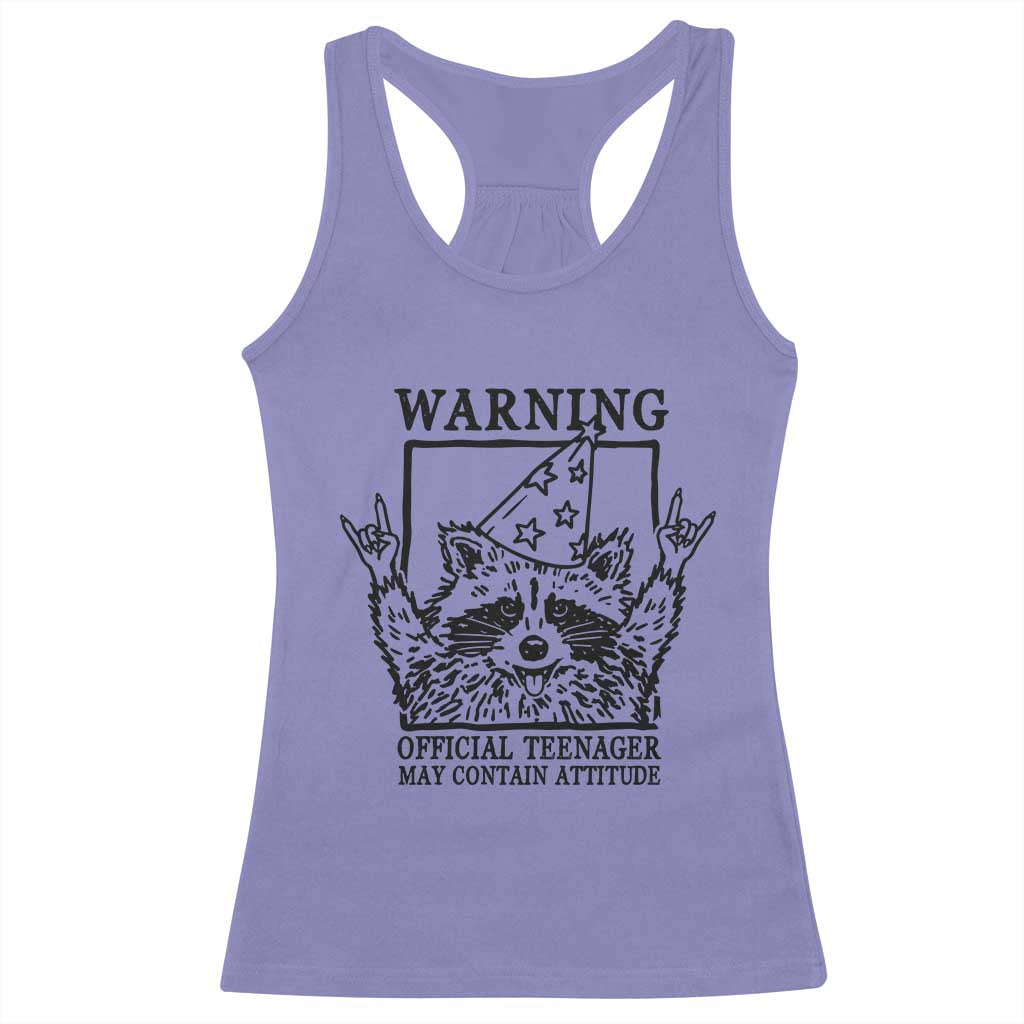Vintage Raccoon 13th Birthday Racerback Tank Top 13 Year Old Official Teenager Gifts