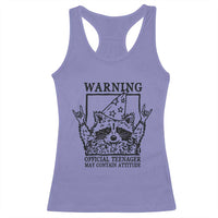 Vintage Raccoon 13th Birthday Racerback Tank Top 13 Year Old Official Teenager Gifts