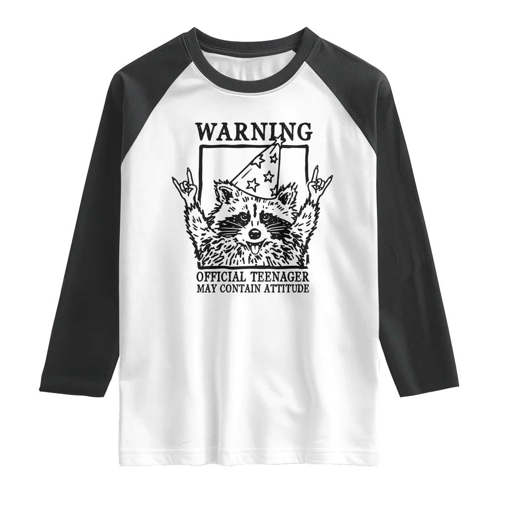 Vintage Raccoon 13th Birthday Raglan Shirt 13 Year Old Official Teenager Gifts