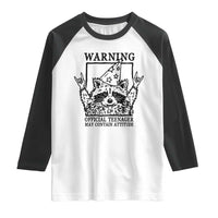 Vintage Raccoon 13th Birthday Raglan Shirt 13 Year Old Official Teenager Gifts