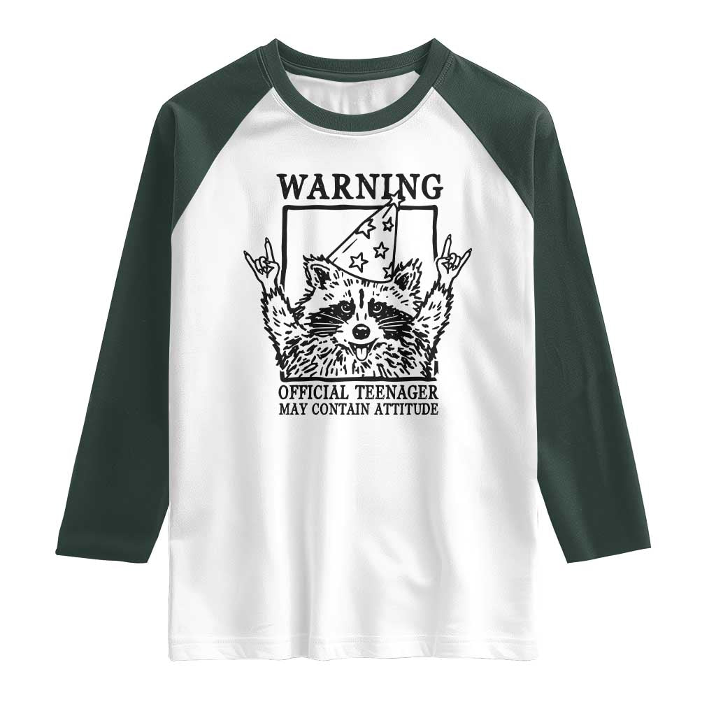 Vintage Raccoon 13th Birthday Raglan Shirt 13 Year Old Official Teenager Gifts