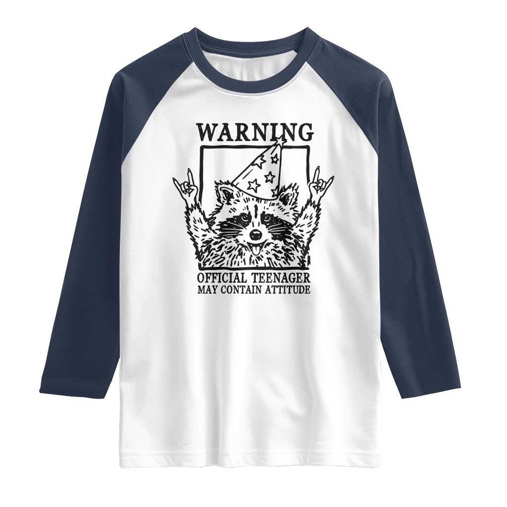 Vintage Raccoon 13th Birthday Raglan Shirt 13 Year Old Official Teenager Gifts