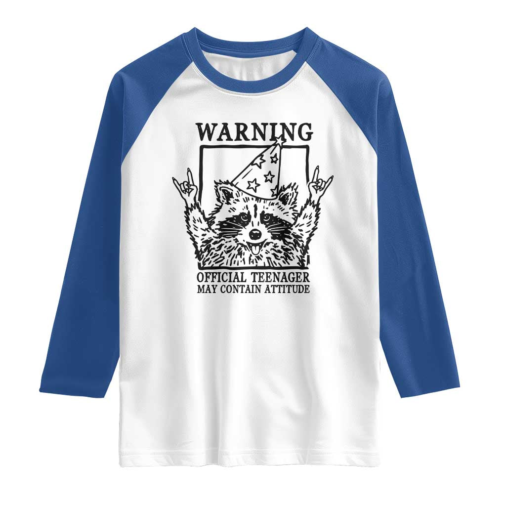 Vintage Raccoon 13th Birthday Raglan Shirt 13 Year Old Official Teenager Gifts