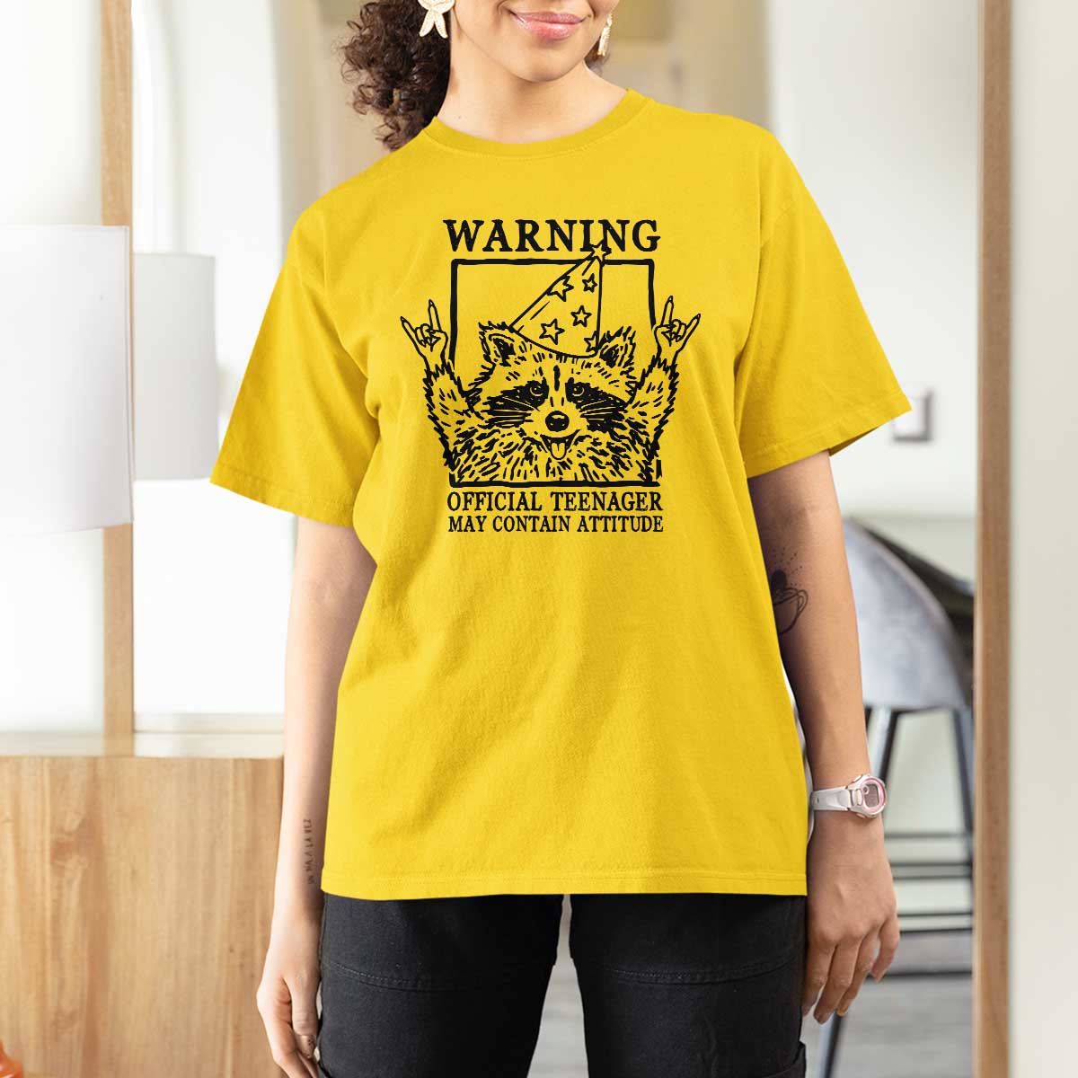 Vintage Raccoon 13th Birthday T Shirt For Women 13 Year Old Official Teenager Gifts