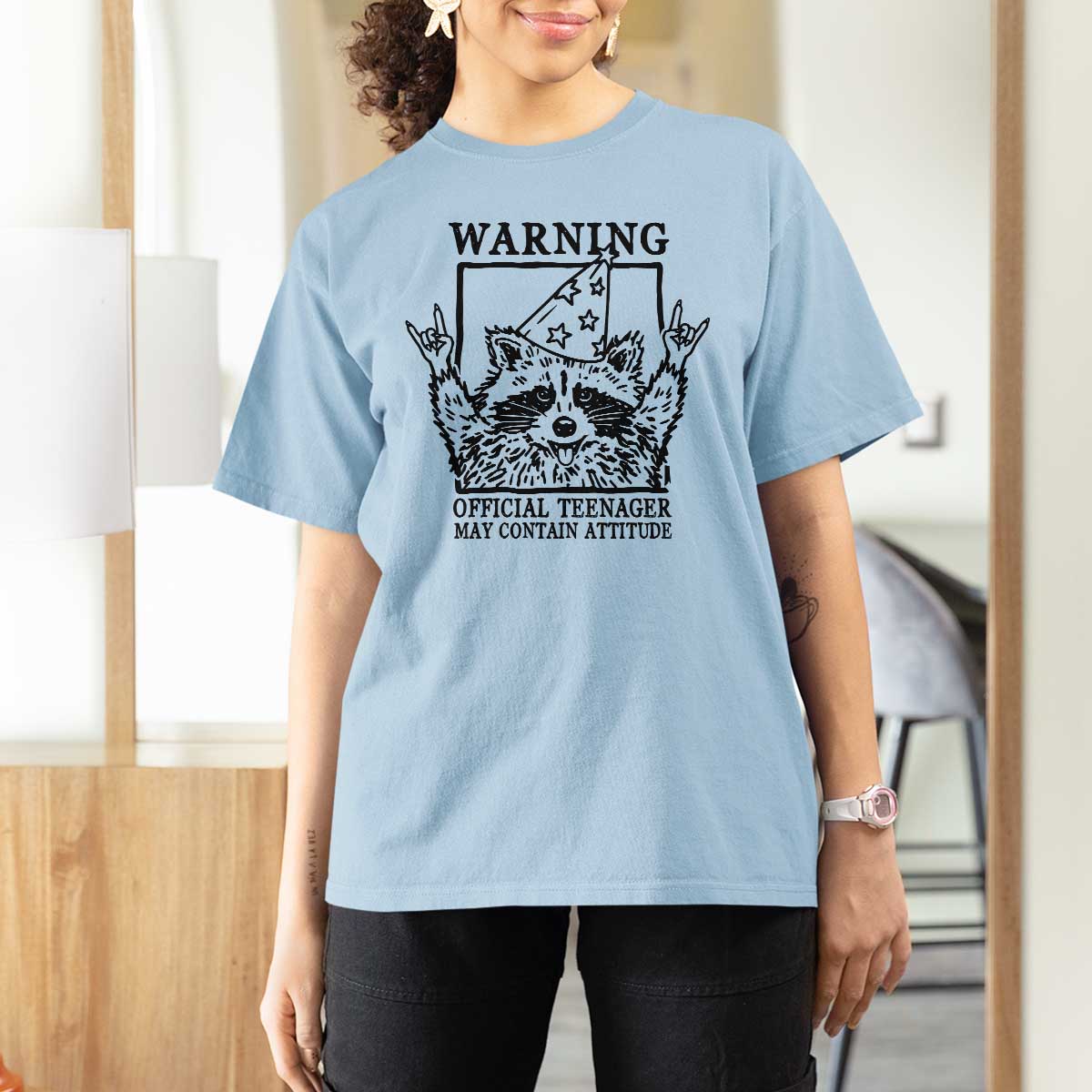 Vintage Raccoon 13th Birthday T Shirt For Women 13 Year Old Official Teenager Gifts