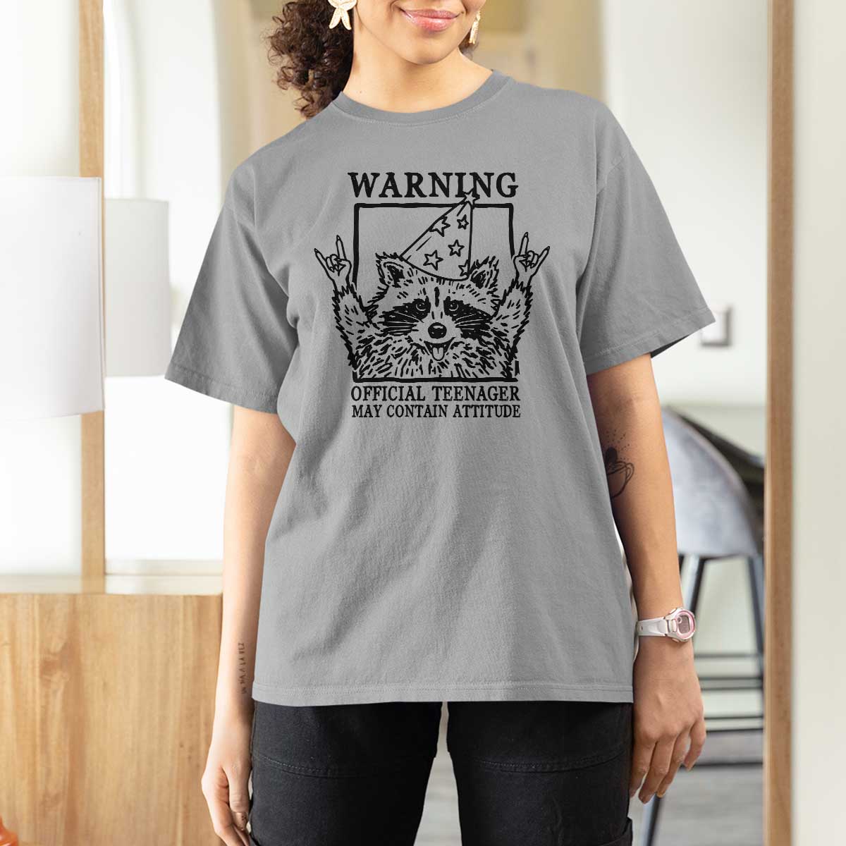 Vintage Raccoon 13th Birthday T Shirt For Women 13 Year Old Official Teenager Gifts