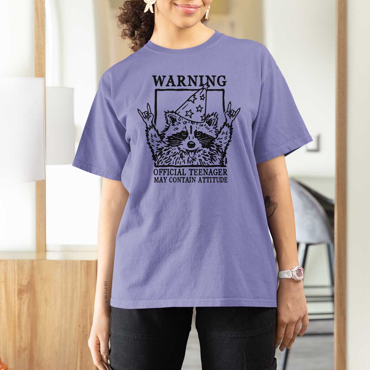 Vintage Raccoon 13th Birthday T Shirt For Women 13 Year Old Official Teenager Gifts