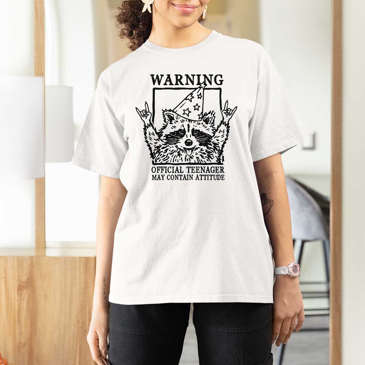 Vintage Raccoon 13th Birthday T Shirt For Women 13 Year Old Official Teenager Gifts
