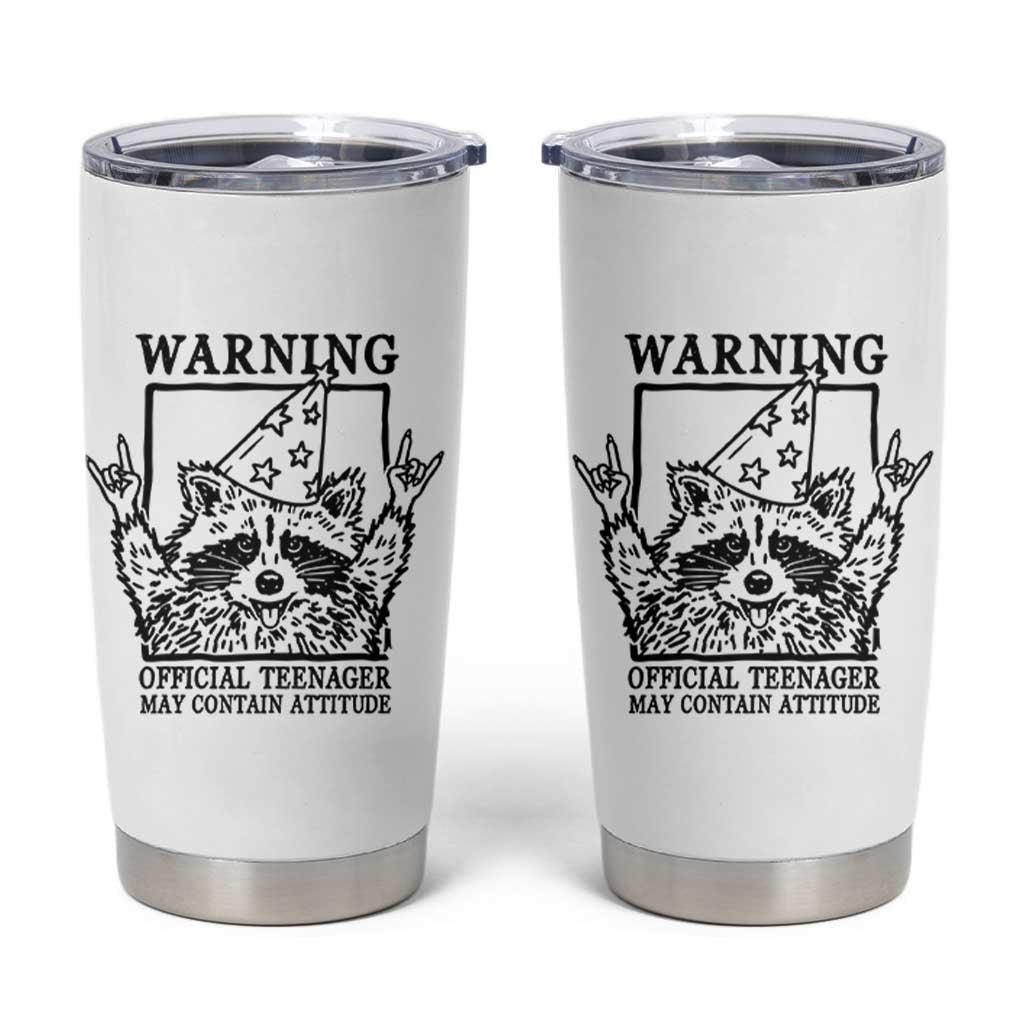 Vintage Raccoon 13th Birthday Tumbler Cup 13 Year Old Official Teenager Gifts