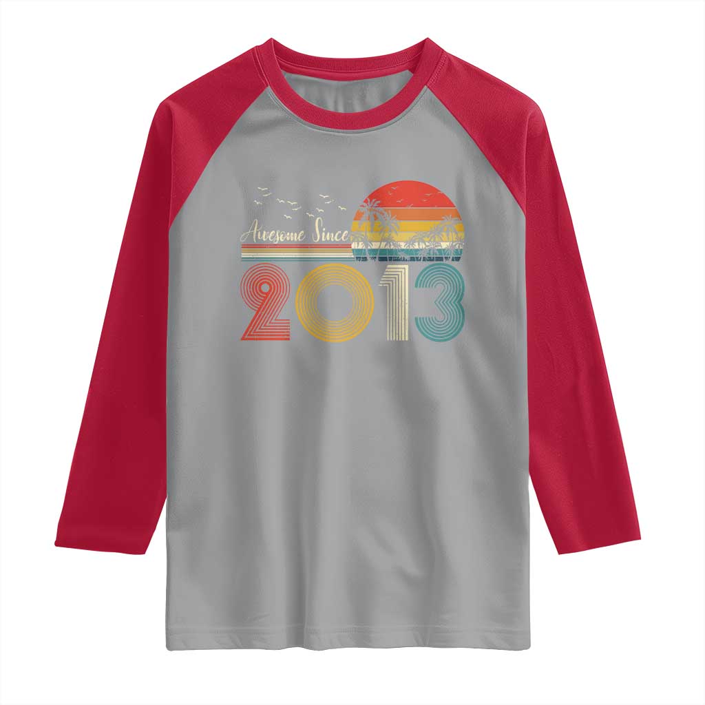 Awesome Since 2013 Raglan Shirt 13th Birthday 13 Year Old Son Boy