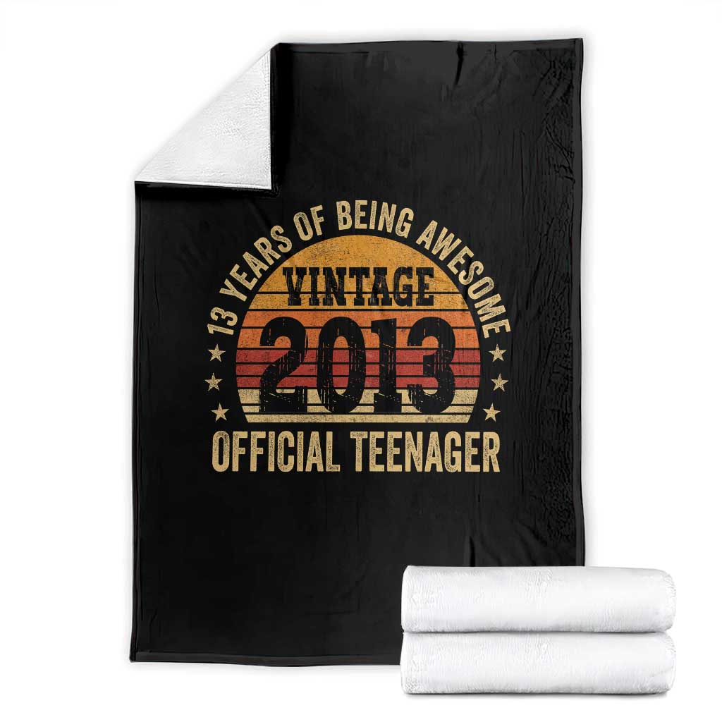 Vintage 2013 Official Teenager Throw Blanket 13 Year Old 13th Birthday