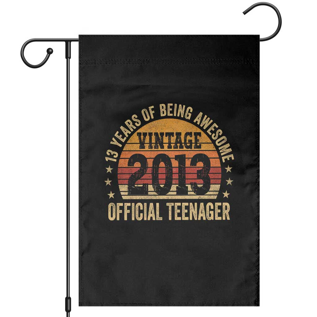 Vintage 2013 Official Teenager Garden Flag 13 Year Old 13th Birthday