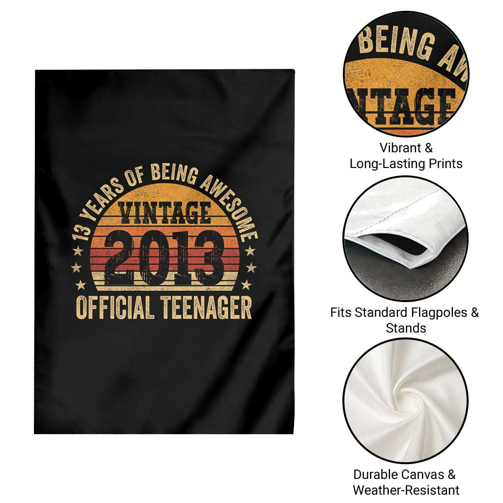 Vintage 2013 Official Teenager Garden Flag 13 Year Old 13th Birthday