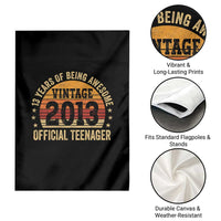 Vintage 2013 Official Teenager Garden Flag 13 Year Old 13th Birthday