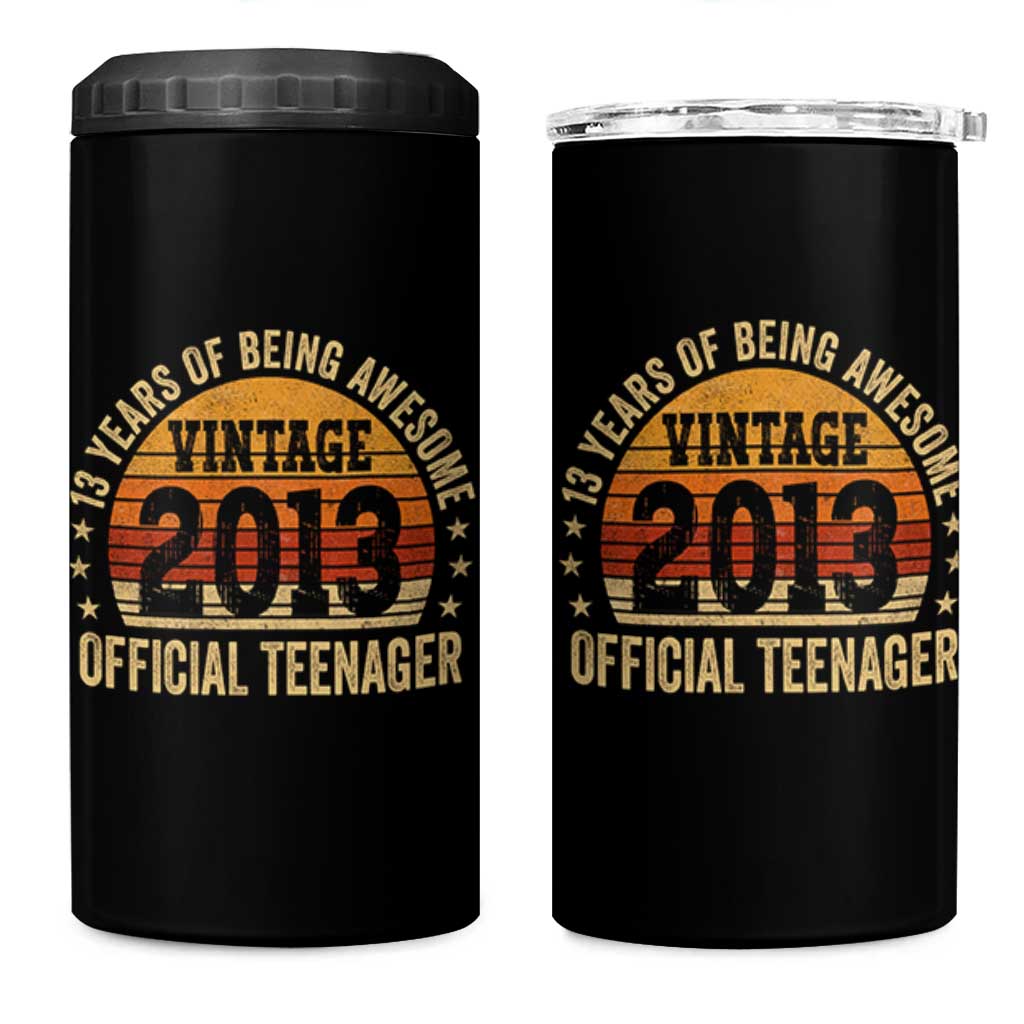 Vintage 2013 Official Teenager 4 in 1 Can Cooler Tumbler 13 Year Old 13th Birthday