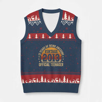 Vintage 2013 Official Teenager V-Neck Knit Sweater Vest 13 Year Old 13th Birthday