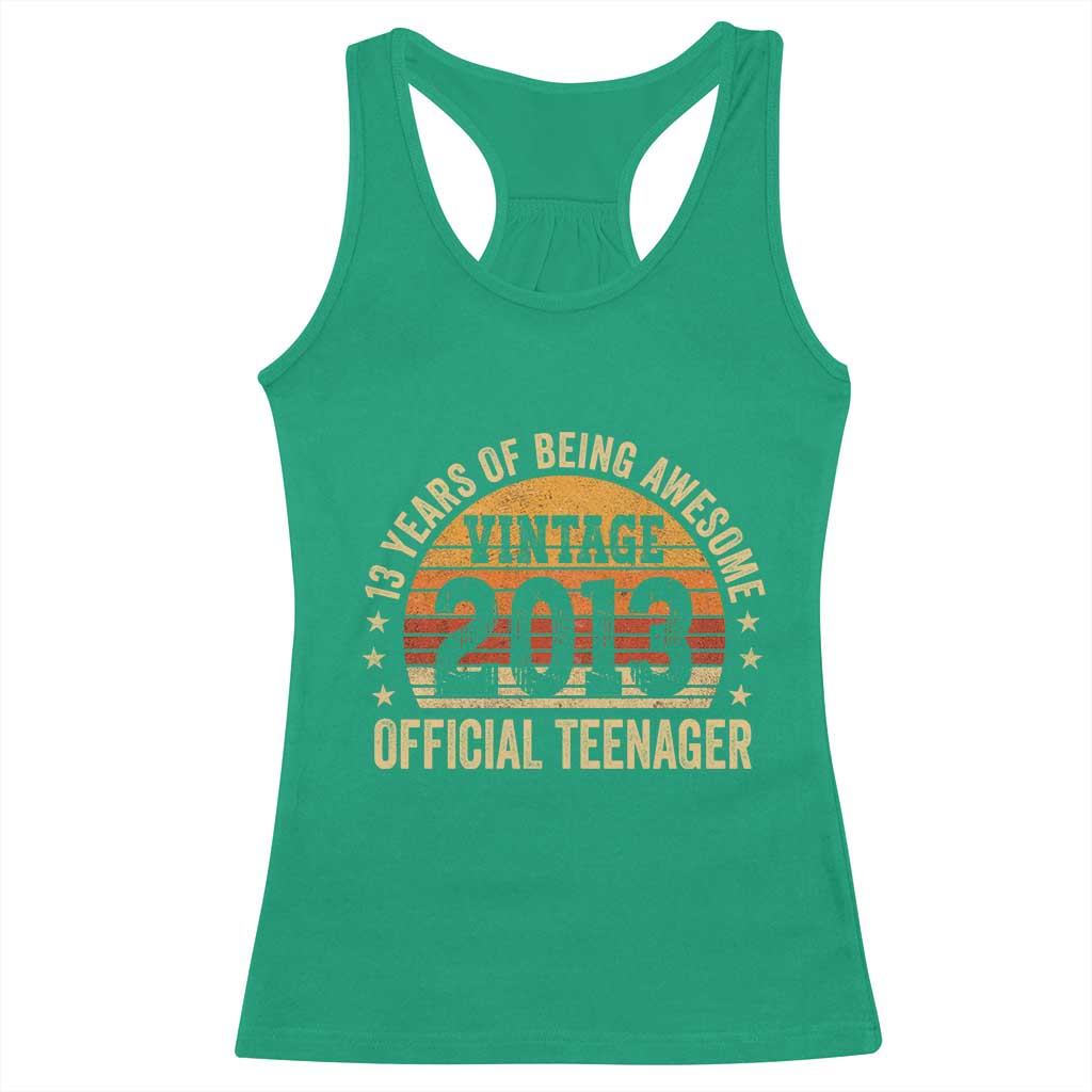 Vintage 2013 Official Teenager Racerback Tank Top 13 Year Old 13th Birthday