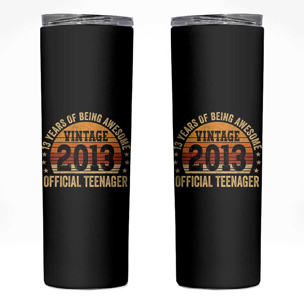 Vintage 2013 Official Teenager Skinny Tumbler 13 Year Old 13th Birthday