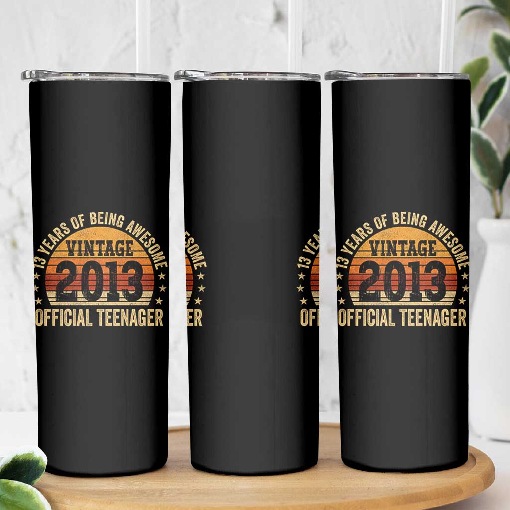Vintage 2013 Official Teenager Skinny Tumbler 13 Year Old 13th Birthday