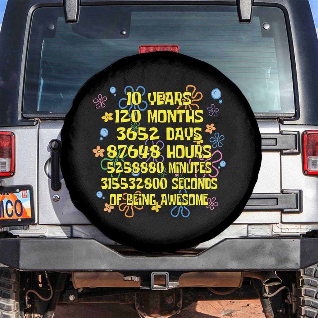 10th Birthday Gifts Spare Tire Cover Flowers 10 Years Of Being Awesome 10 Year Old Bday
