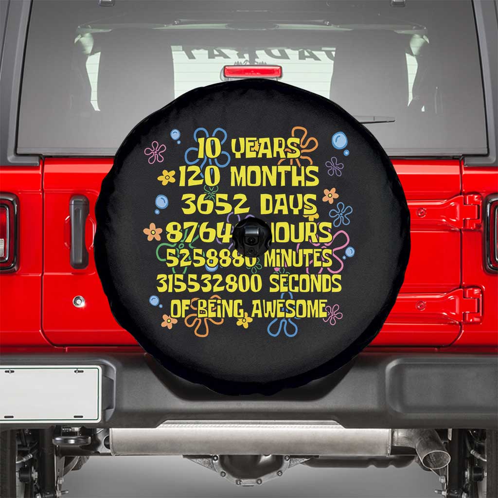10th Birthday Gifts Spare Tire Cover Flowers 10 Years Of Being Awesome 10 Year Old Bday