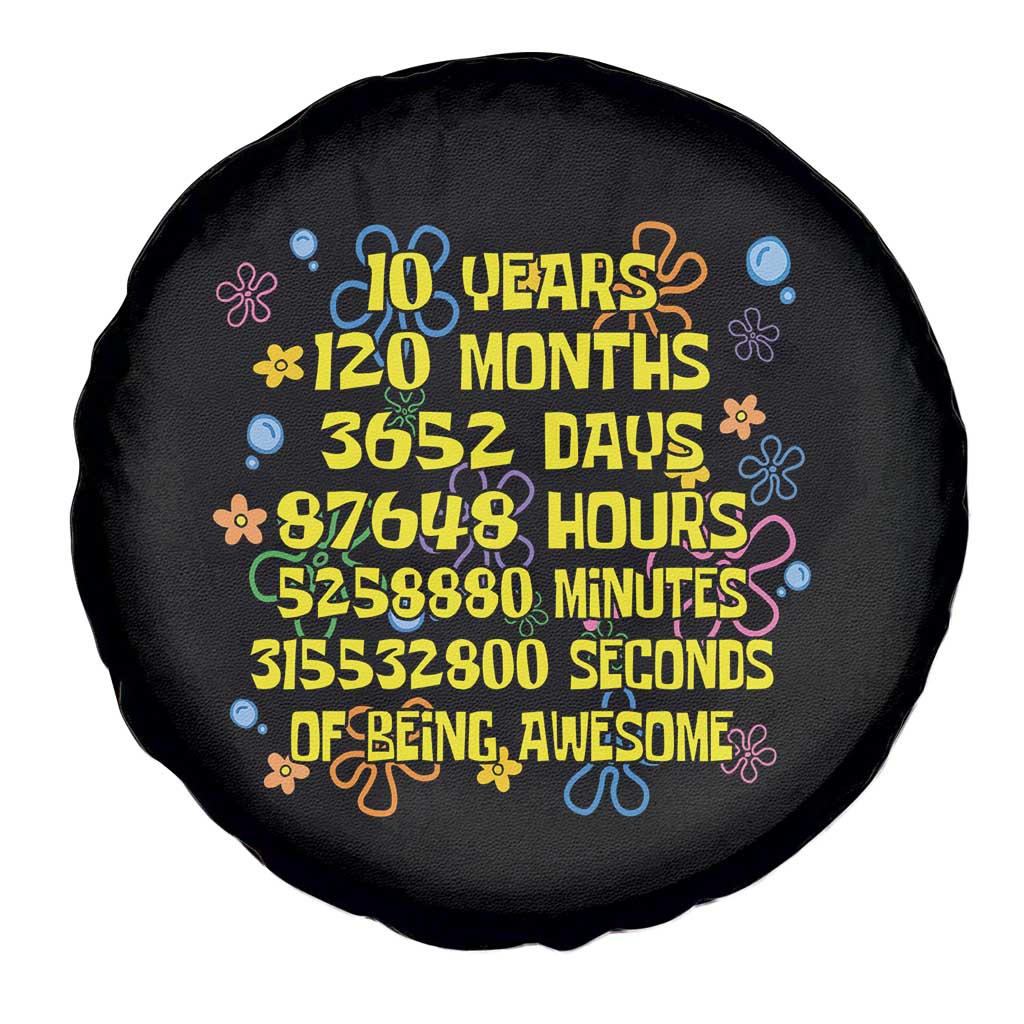10th Birthday Gifts Spare Tire Cover Flowers 10 Years Of Being Awesome 10 Year Old Bday