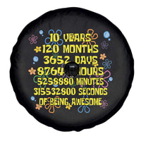 10th Birthday Gifts Spare Tire Cover Flowers 10 Years Of Being Awesome 10 Year Old Bday