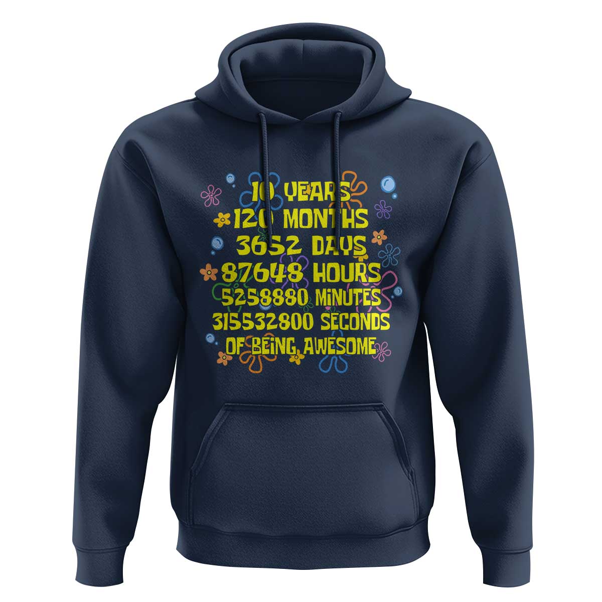 10th Birthday Gifts Hoodie Flowers 10 Years Of Being Awesome 10 Year Old Bday