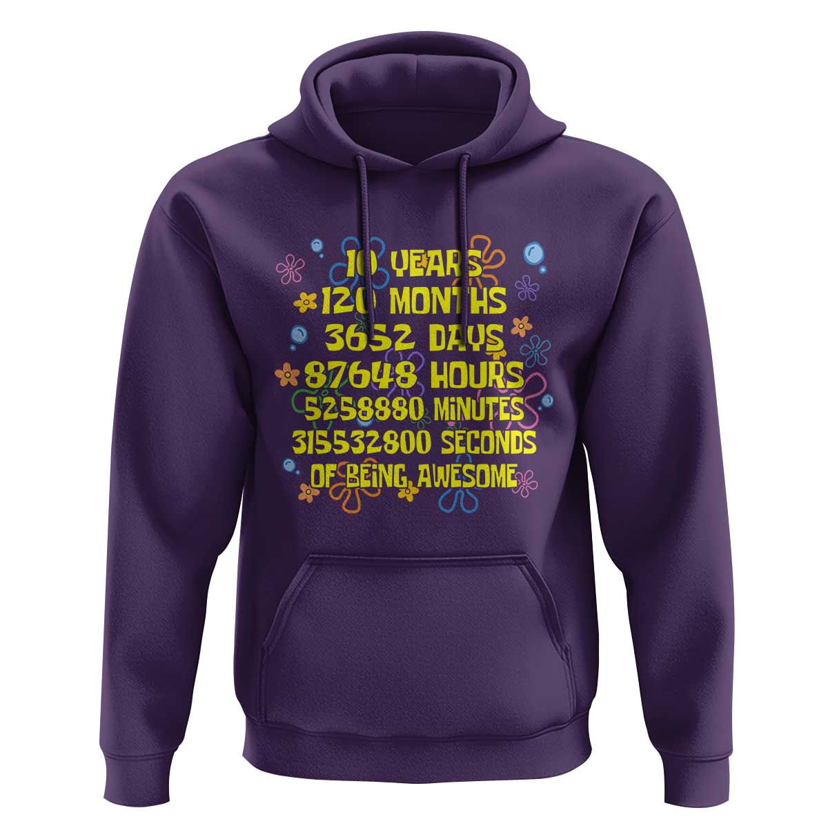10th Birthday Gifts Hoodie Flowers 10 Years Of Being Awesome 10 Year Old Bday