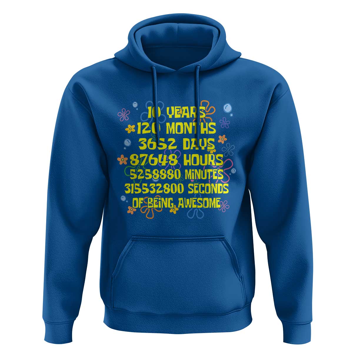10th Birthday Gifts Hoodie Flowers 10 Years Of Being Awesome 10 Year Old Bday