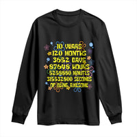 10th Birthday Gifts Long Sleeve Shirt Flowers 10 Years Of Being Awesome 10 Year Old Bday