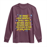 10th Birthday Gifts Long Sleeve Shirt Flowers 10 Years Of Being Awesome 10 Year Old Bday