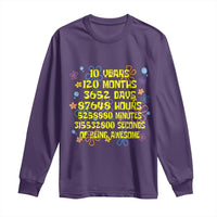 10th Birthday Gifts Long Sleeve Shirt Flowers 10 Years Of Being Awesome 10 Year Old Bday