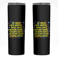 10th Birthday Gifts Skinny Tumbler Flowers 10 Years Of Being Awesome 10 Year Old Bday