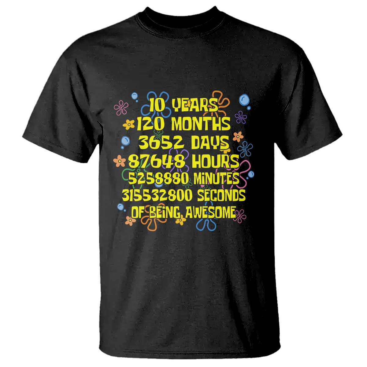10th Birthday Gifts T Shirt Flowers 10 Years Of Being Awesome 10 Year Old Bday