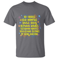 10th Birthday Gifts T Shirt Flowers 10 Years Of Being Awesome 10 Year Old Bday