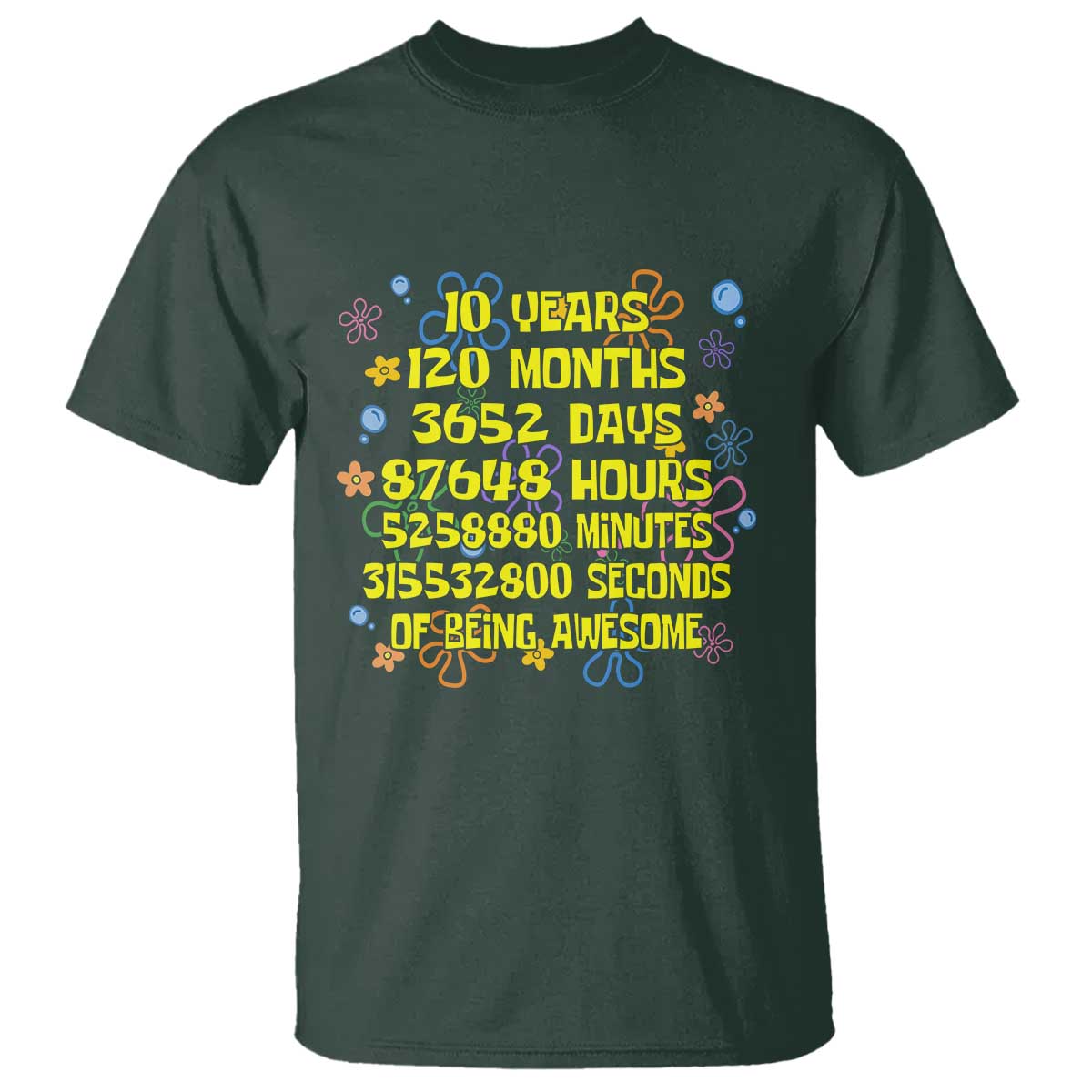 10th Birthday Gifts T Shirt Flowers 10 Years Of Being Awesome 10 Year Old Bday