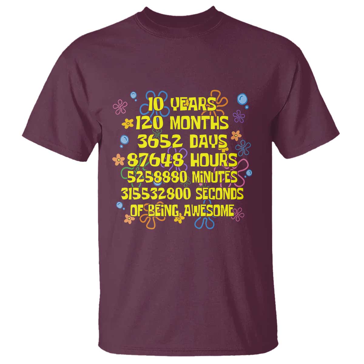10th Birthday Gifts T Shirt Flowers 10 Years Of Being Awesome 10 Year Old Bday