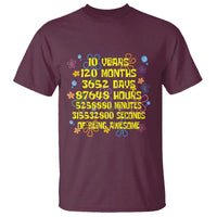 10th Birthday Gifts T Shirt Flowers 10 Years Of Being Awesome 10 Year Old Bday