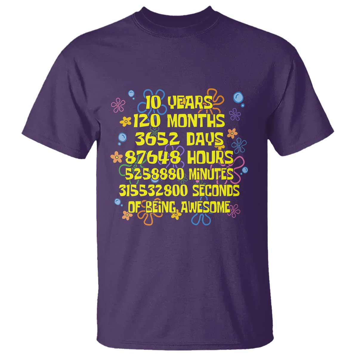 10th Birthday Gifts T Shirt Flowers 10 Years Of Being Awesome 10 Year Old Bday