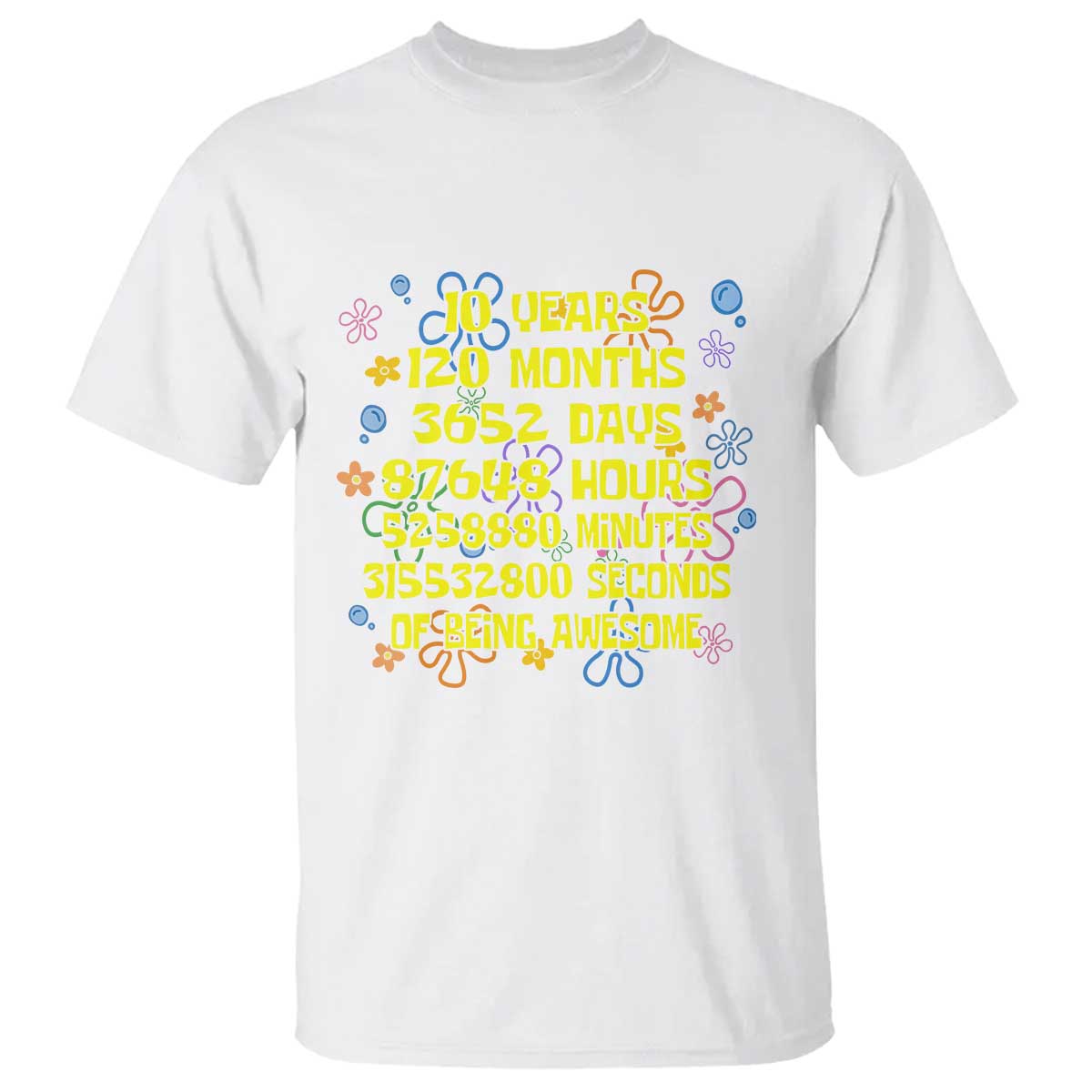 10th Birthday Gifts T Shirt Flowers 10 Years Of Being Awesome 10 Year Old Bday