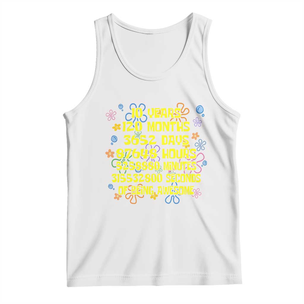 10th Birthday Gifts Tank Top Flowers 10 Years Of Being Awesome 10 Year Old Bday