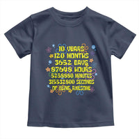 10th Birthday Gifts Toddler T Shirt Flowers 10 Years Of Being Awesome 10 Year Old Bday