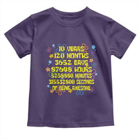 10th Birthday Gifts Toddler T Shirt Flowers 10 Years Of Being Awesome 10 Year Old Bday