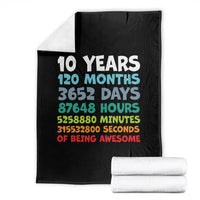 10 Year Old Bday Throw Blanket 10 Years 120 Months Of Being Awesome 10th Birthday Gifts