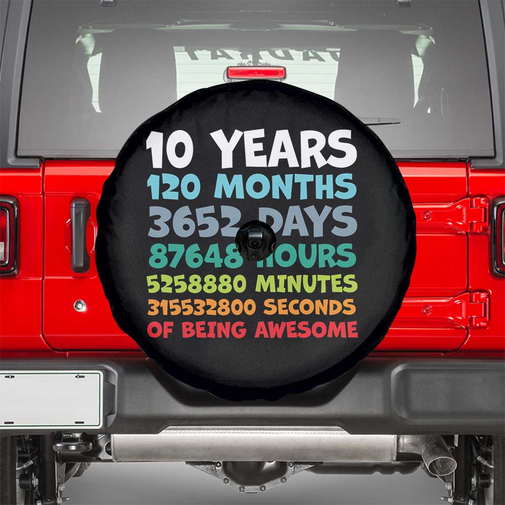10 Year Old Bday Spare Tire Cover 10 Years 120 Months Of Being Awesome 10th Birthday Gifts