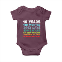 10 Year Old Bday Baby Onesie 10 Years 120 Months Of Being Awesome 10th Birthday Gifts